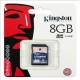 Memory Card Flash Memoria SD Kingston 8GB Originale in confezione Blister sigillata