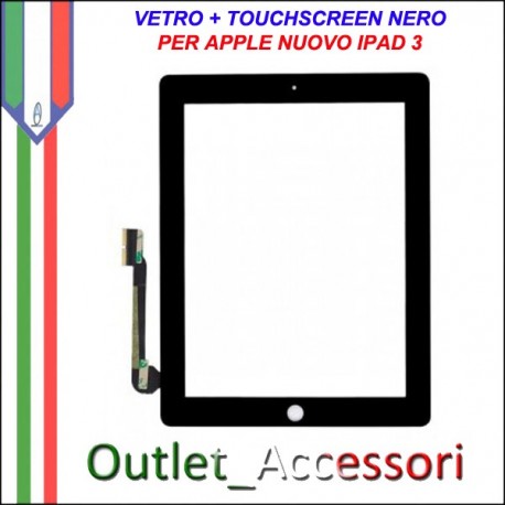 Touchscreen Touch Vetro Schermo Ricambio Originale per Apple Nuovo Ipad 3 Nero Black 4g wifi