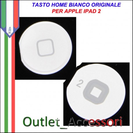 Tasto Pulsante home Centrale per Apple ipad 2 Ipad2 Bianco Ricambio Originale