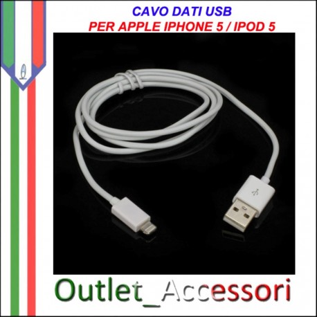 Cavo Usb Dati Lightning ad 8 Pin per Apple Iphone 5 Ipod