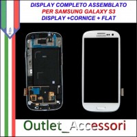 Display LCD Touch Samsung Galaxy S3 Bianco I9300 Originale GT Cornice Flat per Samsung Galaxy White Gorilla Glass