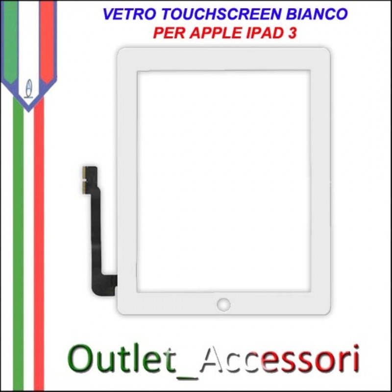Touch Screen vetro digitalizzatore di Ricambio per iPad 3 A1416 A1403 A1430 Bianco 