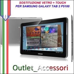 Riparazione Vetro Touch Rotto per Samsung Galaxy Tab 2.0 P5100 P5110 Sostituzione Cambio Touchscreen GT-P5100