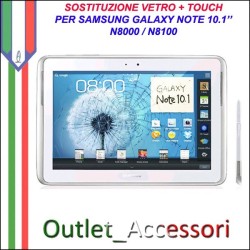 Riparazione Vetro Touch Rotto per Samsung Galaxy Tab 2.0 N8000 Sostituzione Cambio Touchscreen GT-N8000