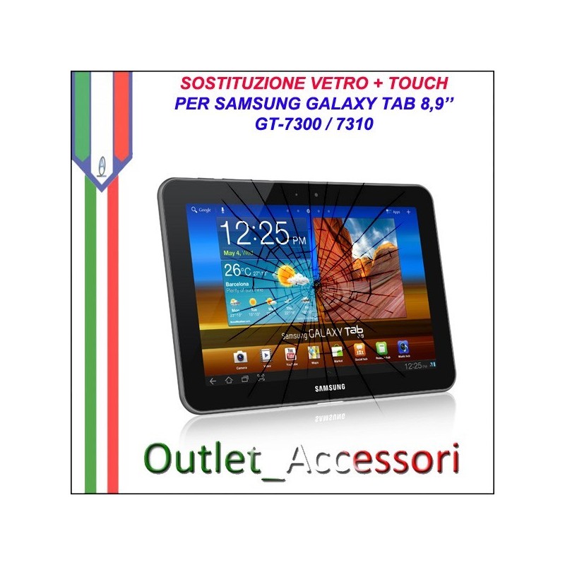 Riparazione Sostituzione Cambio Vetro Touch Touchscreen Rotto per Samsung Galaxy Tab 2 P7300 P7310