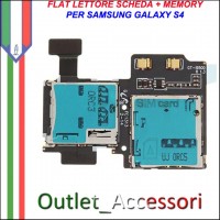 Flat Lettore Sim Scheda Memoria Memory Card Samsung Galaxy S4 I9505 I9500 GT Originale