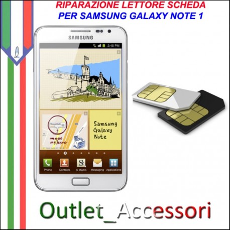 Sostituzione Riparazione Lettore Sim Pista Flat Scheda Rotto per Samsung Galaxy NOTE 1 N7000