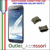 Sostituzione Riparazione Saldatura Porta Connettore Jack Usb Carica Ricarica per Samsung Galaxy NOTE2 N7100