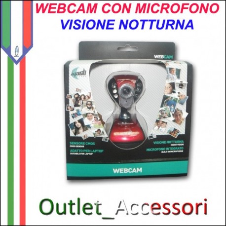Webcam WEB CAM con Microfono Notte Rossa