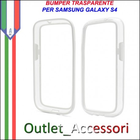 Bumper Cover Custodia Trasparente Bianco per Samsung Galaxy S4 I9500 I9505
