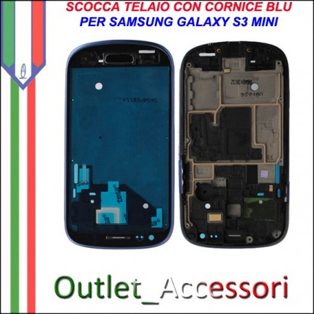 Scocca Housing Telaio Frame Cornice per Samsung Galaxy S3 Mini BLU I8190 GT-I8190