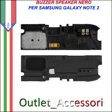 Buzzer Speaker Loudspeaker Chiamata Nero per Samsung Galaxy Note 2 N7100