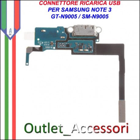 Flat Connettore Ricarica Carica USB Micro per Samsung Note 3 Note3 N9005