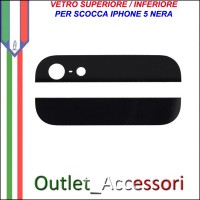Vetro Glass Posteriore Back Nero Cover per Iphone 5 5g