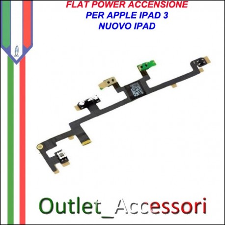 Flat Flex Ricambio Modulo Power Accensione per Apple Ipad 3 Ipad3 Nuovo