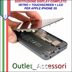 Sostituzione Riparazione Cambio Display 5S Lcd Vetro Touch Touchscreen Schermo Rotto per Apple Iphone 5S