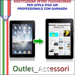 Sostituzione Riparazione Cambio Assemblaggio Vetro Touch Rotto Apple Ipad Air