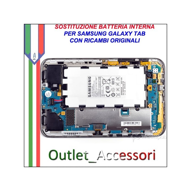 Riparazione Sostituzione Cambio Batteria per Samsung Galaxy Tab P1000 P3100 P5100 P7500 P6200 P6800 P7300