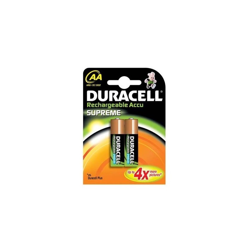 Batteria Pila Duracell Stilo AA Ricaricabile Originale Supreme in Blister X2