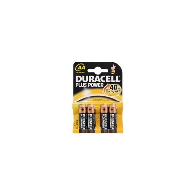 4 Batterie Pila Duracell Stilo AA Plus Power MN 1500 Originale in Blister X4