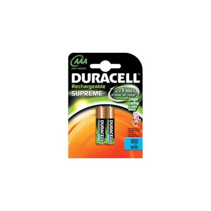 Batteria Pila Duracell MiniStilo AAA Ricaricabile Originale Supreme in Blister X2