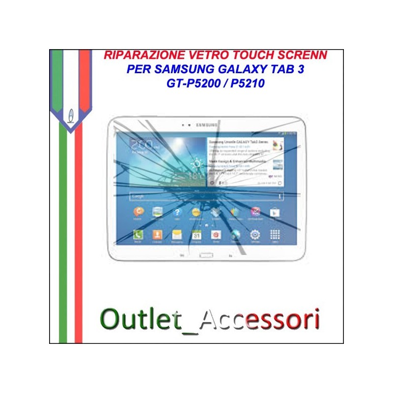 Riparazione Samsung Galaxy Tab 3 GT-p5200 P5200 Sostituzione Cambio Vetro Touch Touchscreen Rotto