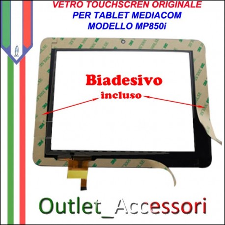 Vetro TouchScreen Touch Mediacom MP850i MP-850I Tablet Ricambio Originale