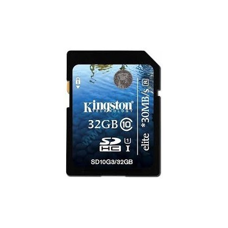 Memory Card Flash Memoria SD Kingston 32GB CLASSE 10 Originale UHS-1 ELITE SD10G3/32GB 