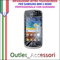 Riparazione Vetro Touch Samsung Galaxy Mini 2 S6500 Cambio Touchscreen Schermo Rotto