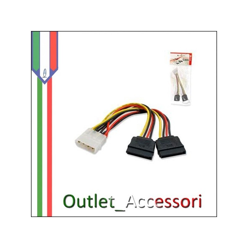 CAVO ALIMENTAZIONE CON SDOPPIATORE PER 2 PERIFERICHE SATA KEYTECK Pc Computer Desktop