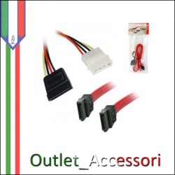 CAVO SATA 50CM + CAVO ALIMENTAZIONE 15CM Pc Computer Desktop