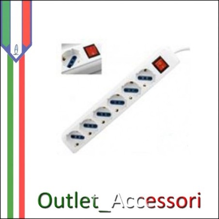 Ciabatta MULTIPRESA 3X1,00MM 1,5 M 6 TRIPASSO 2P+T 10/16A E SCHUKO 2P+T 16A