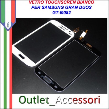 Vetro Touch Screen Samsung Gran Duos I9082 Bianco Ricambio Schermo Touchscreen