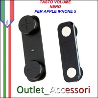 Tasto Pulsante Apple Iphone 5 Volume Audio Nero
