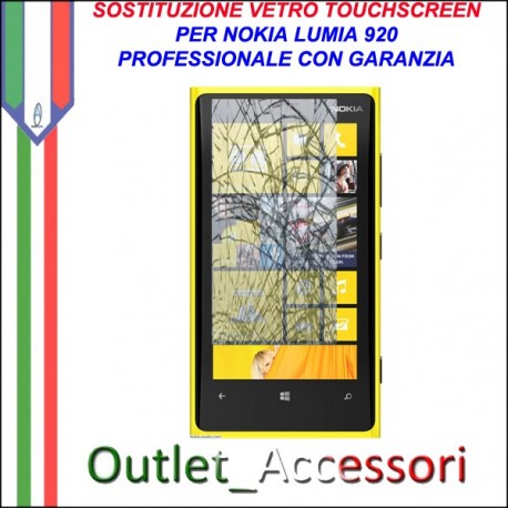 Riparazione Vetro Touch Nokia Lumia 920 Sostituzione Cambio Screen Schermo Rotto