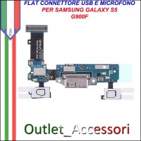 Flat Flex Connettore USB Carica Ricarica per Samsung Galaxy S5 G900F Microfono ORIGINALE
