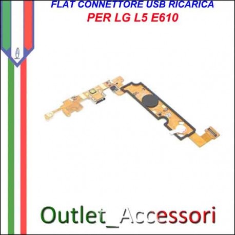 Flat Connettore USB Ricarica LG L5 E610 Microfono Ricambio Originale