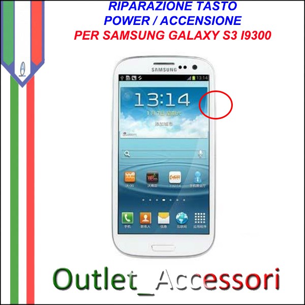 TASTO On Off PULSANTE 2pez POWER SWITCH PER SAMSUNG Galaxy S3 i9300 accenzione