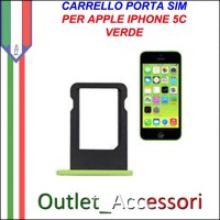 Carrello Slot Porta Scheda Sim Nano Verde per Apple Iphone 5c
