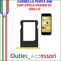 Carrello Slot Porta Scheda Sim Nano Giallo per Apple Iphone 5c