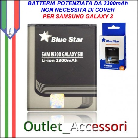 Batteria Maggiorata Potenziata per Samsung Galaxy S3 da 2300mAh I9300 I9305 I9301