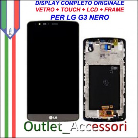Display LG G3 Optimus D855 Nero Vetro Touch Lcd Frame Schermo Originale