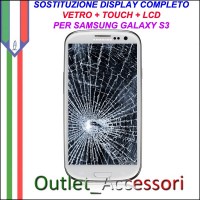 Sostituzione Display Rotto Samsung Galaxy S3 I9300 I9305 Lcd Vetro Schermo Riparazione Cambio Assemblaggio GT-I9300