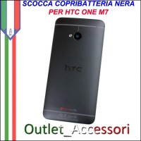 Scocca Copribatteria Telaio Cover Cornice Housing per HTC ONE M7 Nero black