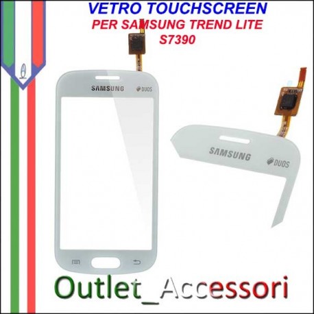 Vetro Touch Touchscreen Schermo Samsung S7390 Trend Lite Bianco