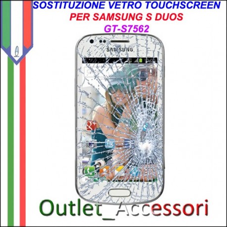 Riparazione Vetro Touch Samsung S DUOS S7560 S7562 GT Cambio Touchscreen Schermo Rotto