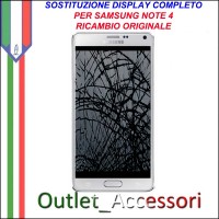 Cambio Sostituzione Display Rotto Samsung Galaxy Note 4 SM-N910F Schermo Vetro Touch Lcd Assemblaggio