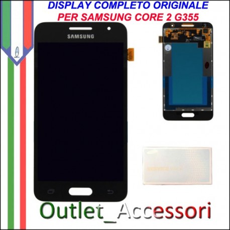 Display LCD Touch Originale Samsung Galaxy Core 2 SM-G355 G355HN GH97-16070B NERO Schermo Vetro 