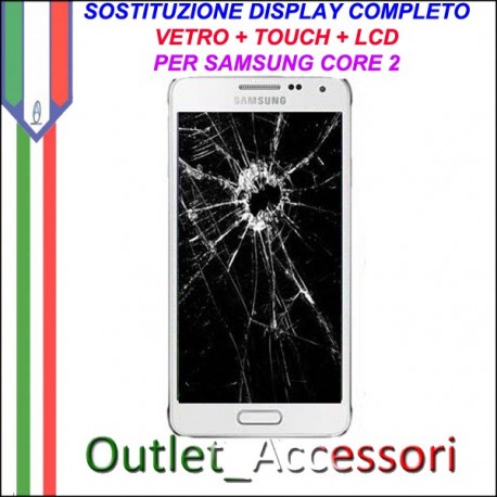 Cambio Sostituzione Display Rotto Samsung Galaxy Core 2 G355 G355HN Schermo Vetro Touch Lcd Assemblaggio