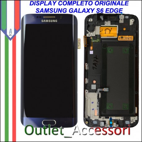 Display LCD Touch Samsung Galay S6 Edge Originale SM-G925 G925F NERO Schermo Completo GH97-17162A